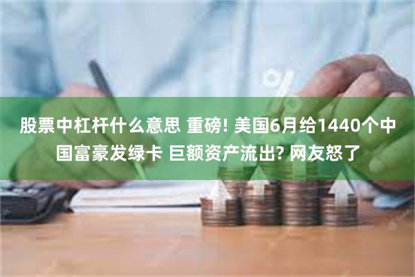 股票中杠杆什么意思 重磅! 美国6月给1440个中国富豪发绿卡 巨额资产流出? 网友怒了