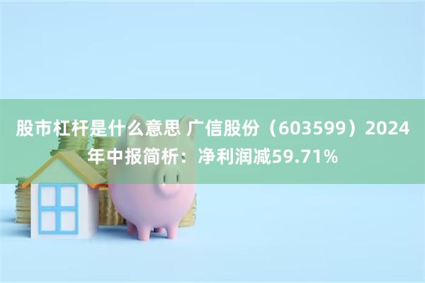 股市杠杆是什么意思 广信股份（603599）2024年中报简析：净利润减59.71%